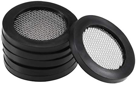 sourcing map 6er Pack Gummi Unterlegscheiben Wasserhahn Sieb Duschkopf Dichtungsring Netzfilter 30mm AD 21mm ID 3mm Dicke Dichtungsringe mit Edelstahl Filter, für Wasserschlauch Wasserhahn