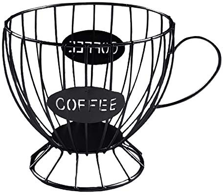 LOVIVER Capsula di Caffè Cestello Portaoggetti Cestino per Tazza Da Caffè Vintage Porta Organizer per Hotel , Nero
