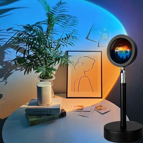 GY Sunset Lamp & Lampara Amanecer, Lámpara Bicolor Puesta de Sol, Lampara Atardecer, Sunset Light, Luz Ambiente Romántica para Fotografía, Fiesta, Decoración de Dormitorio