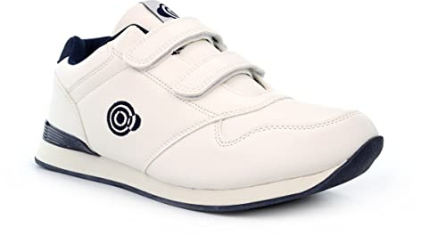 Generic Men's White Bowling Shoes - Touch Fastening, Low Top, Hook & Loop Closure