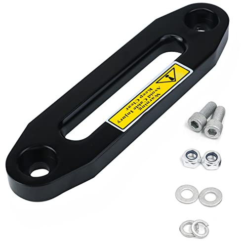 MY MIRONEY Black 6 Bolt Pattern Aluminum Alloy Hawse Fairlead Synthetic Winch Rope, 3500-4500lbs