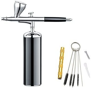 Spruzzatore di Vernice Aerografo Portatile con Set di compressori Multifunzionale Sicuro Grande capacità Tazza d'inchiostro Pistola a spruzzo Kit di Pulizia Barbiere abbronzante Senza Sole per paret