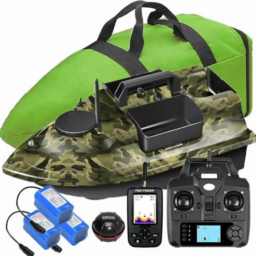 YLLLLY 12000mAh 500m GPS futterboot mit 3 Katapultbuchten. Köderboote zum Karpfenangeln mit GPS, 16 Speicherpunkten, mit Handtasche, Antennen, Propeller und andere