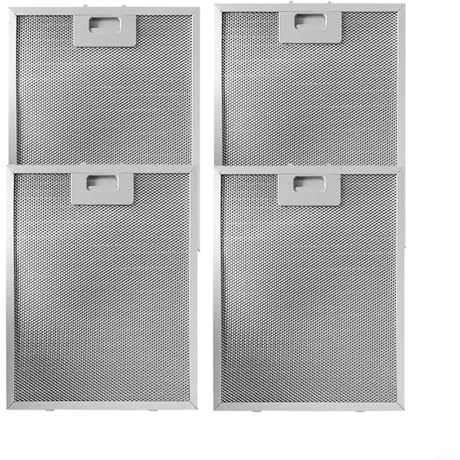 Filtro de grasa de metal para campana extractora, universal, 350 x 285 x 9 mm, filtro de grasa de 5 capas (paquete de 4)
