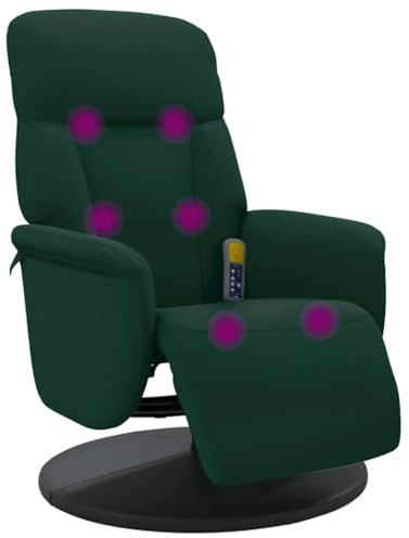 vidaXL Massagesessel mit Fußteil Dunkelgrün Samt