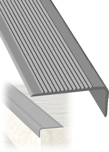 Selbstklebend Winkelprofil Anti-Rutsch Treppenkante, PVC Treppenkantenprofil, Antirutsch Klebeband Treppe, Treppenkantenprofil, für Treppenstufen Und Schwimmbadrand ( Color : Grey , Size : 10.16m/400i