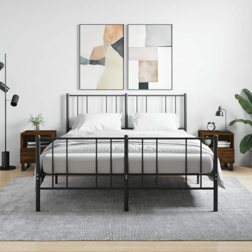 LAPOOH Nachttische 2Stk. Braun Eichen-Optik 40x35x47,5cm Holzwerkstoff, Nachtschrank, Nachtkonsole, Bedside Tables, Beistellschrank, Nachtkästchen, Nachtkommode, Nightstand 827499