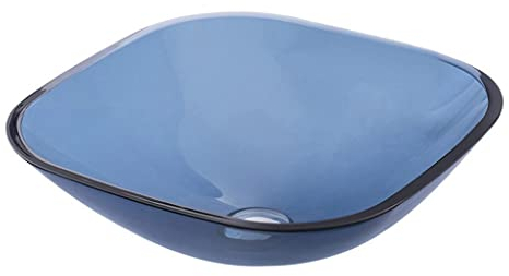 NOALED Waschtisch-Waschbecken, Waschbecken für Badezimmer, Waschbecken aus gehärtetem Glas, Badezimmer-Arbeitsplatte, Kunstwaschbecken, blaues Glaswaschbecken, Waschbecken für Badezimmer