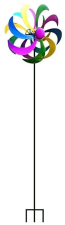 Nuyhadds Campanas de viento para patio y jardín, esculturas de viento y campanillas de viento - Esculturas de viento coloridas y hilanderas hechas de metal, campanillas de viento fáciles de montar