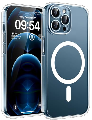 TOCOL für iPhone 12 Pro Max Hülle, Kompatibel mit MagSafe, Transparent | Nie Vergilbung, Starke Haftkraft, Vollständiger Kameraschutz, Militärschutz Stoßfest Kratzfest Haltbarkeit, Durchsichtig Case