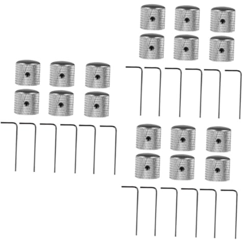 VICASKY 36stücke Gitarrenknöpfe Für Lautstärke Und Klangregelung Metallische Potiknöpfe Gitarre Und Bass Inklusive Werkzeug Hochwertige Ersatzknöpfe Für Effektpedale