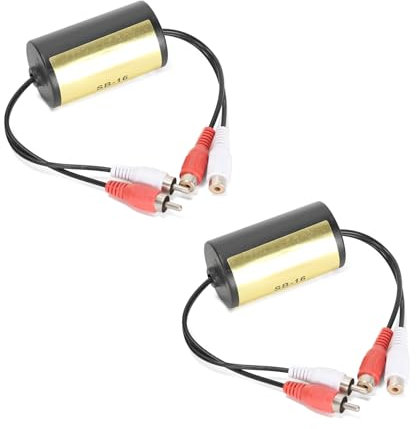 Ruimou 2 Piezas de filtros de reducción de Ruido de Audio RCA de Doble Canal Macho a Hembra para Audio del Coche y Sistema de Audio doméstico