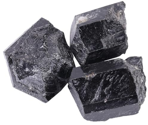 Cristal de Cuarzo Negro, Turmalina, Roca Rugosa, Piedra Curativa Mineral, Artesanía, Decoración del Hogar para Plantas y Peceras