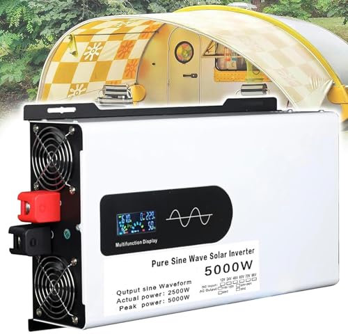 AISINILALAO 2500W Pure Sine Wave Power Inverter(Peak Value 5000W) 12V 24V 48V 60V 72V DC To 110V/220V AC Voltage Converter for Truck, Home, Vehicles,48V to 220V