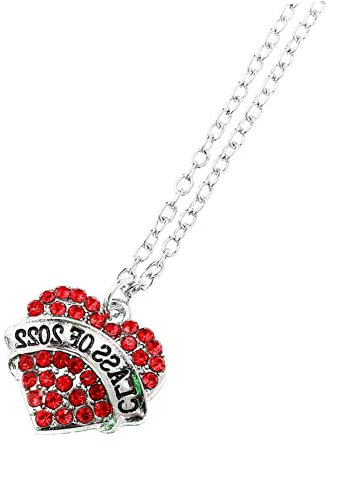 SAFIGLE 2st 2022 Pfirsichherz-halskette Buchstaben-halskette Für Frauen Freundschaftsketten Abschlussfeier Souvenirs Silberne Strasskette Labret-schmuck Anhänger Rot Zinklegierung