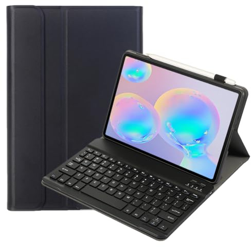 leleyo Case with Keyboard for Samsung Galaxy Tab S6/S6 5G 10.5,Black | Cover with Keyboard Magnetic Stand Removable Wireless Bluetooth QWERTY