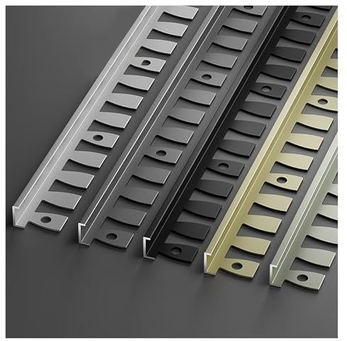 Übergangsprofil Laminat, Laminat Abschlussleiste, Übergangsleiste höhenausgleich, Übergangsschiene zum Schrauben, Bodenleiste Aluminium eloxiert, Türschwelle(Gold,6-8mm)