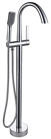 Moderne freistehende Badewanne Dusche Mischbatterie mit Einhebel Bad Armaturen Mischbatterie und Brauseset Chrom Finish