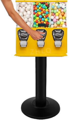 ZHLINGQ Distributori Automatici di Caramelle Commerciali per Aziende - Nuova Generazione - Distributore Automatico a Tripla Moneta Che Utilizza Monete da 25 Centesimi,Yellow-1to1.37inOutlet