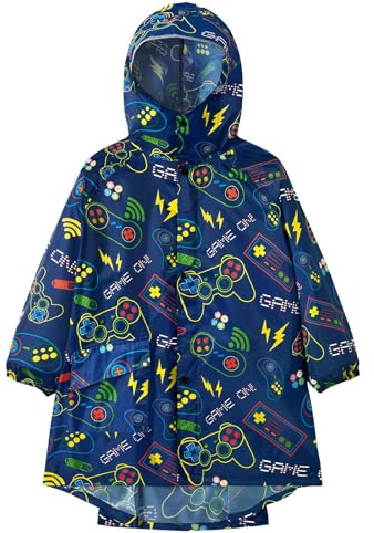 WAWSAM Regenponcho Kinder Wasserdicht Regencape Kinder Leicht | mit Kapuze, Regenmantel Kinder für Jungen & Mädchen, Regenschutz Kinder Schulranzen geeignet