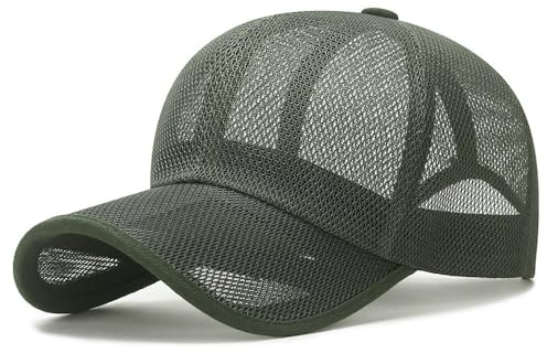 TecHong Unisex Full Mesh Baseball Cap - Quick-Dry Adjustable Sun Hat Summer Breathable Dad Cap for Outdoor Sports