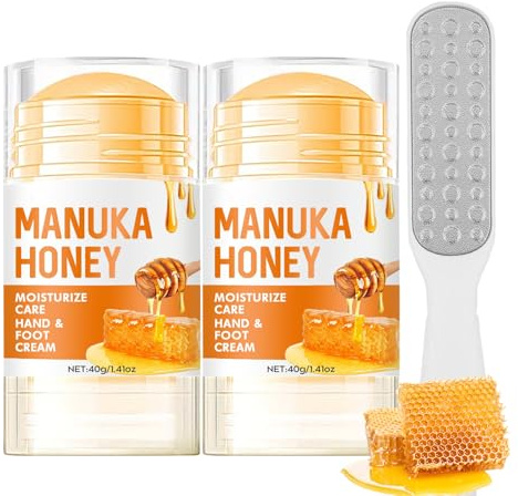 Honey Foot Cream with Foot File, Cracked Heel Repair Cream, Feet Hard Skin Remover, ​​Foot Cream For Cracked Heels And Dry Skin​​, Intensive Moisturising for Cracked For All Women