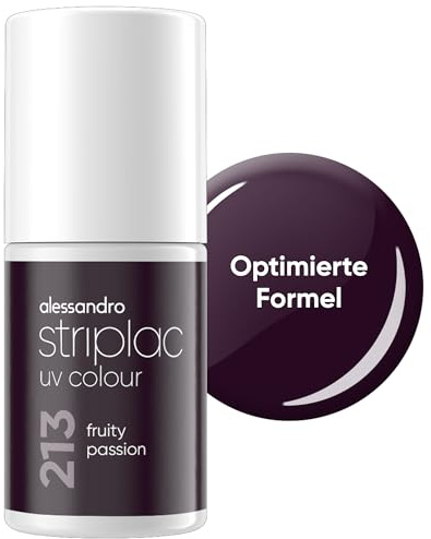 alessandro Striplac UV-Nagellack Fruity Passion - Deckend & Kratzfest bis zu 15 Tage - Leichtes Auftragen - Schonende Abziehtechnologie - Vegan - Lila, 6,5ml