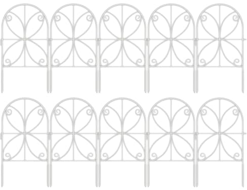 Renopfect Lot de 10 bordures de parterre en métal inoxydable - Brise-vue résistant aux intempéries - Protection contre les animaux sauvages comme bordure de jardin stable pour séparation de jardin et