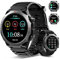Qecnato Military Smart Watch for Men, Outdoor Smartwatch Answer/Make Calls, 110+ Sports Modes Fitness Watch with Sleep Monitor/Step Counter/Activity Tracker, IP68 Waterproof Fitness Tracker, Black