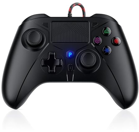 FOIRCEADAL Wired Controller for PS5, with Back paddles 6-Axis Motion/Marco/Turbo/Dual Vibration Function 3.5mm Audio Jack for P5 Pro/Slim/PC