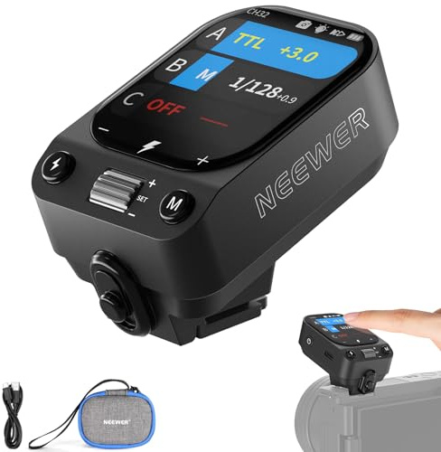 NEEWER QZ-S TTL Wireless Flash Trigger Transmitter Kompatibel mit Sony ZV-E10 A6400 A6700 A6100 A6000 A7III A7IV A7CII A7RV Kameras, 1/8000s HSS TCM Switch, 1000mAh Akku, OLED für 2.4G Q System