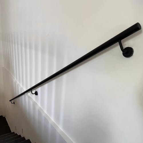 Barandilla de seguridad moderna de metal antideslizante para interiores y exteriores para escalones, de 1 m a 6 m de longitud, barra de agarre duradera para el hogar, pasillo, loft (360 cm)