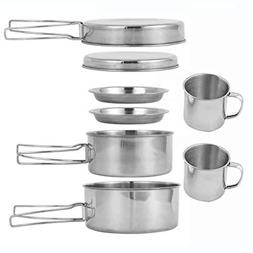 ERINGOGO Juego de Cocina Portátil de Acero Inoxidable 1 Set para Acampar