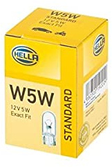 W5W HELLA Lampen Autolampen 8GP 003 594-121 Kompatibel mit VW Golf VII Schrägheck 5G1, BQ1, BE1, BE2 Golf IV Schrägheck 1J1 GOLF VI 5K1 Golf V Schrägheck 1K1 POLO 9N Polo Schrägheck 6R1, 6C1