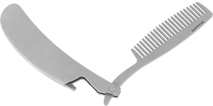 LIFKOME Klappbarer Edelstahl Kleiner Haarstylingkamm für Männer Tragbar und Faltbar für Bart und Schnurrbartpflege Unterwegs