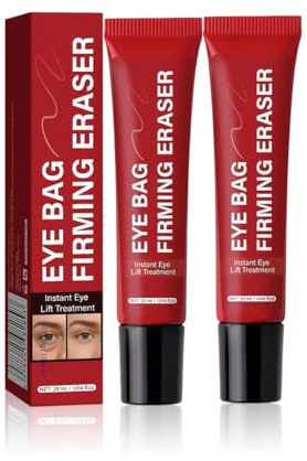 Eye Bag Instant Firming Eraser, crème raffermissante pour les poches sous les yeux, sérum raffermissant pour les cernes, réduit les ridules et la texture lisse, crème coréenne pour les yeux (2pc, 20g)