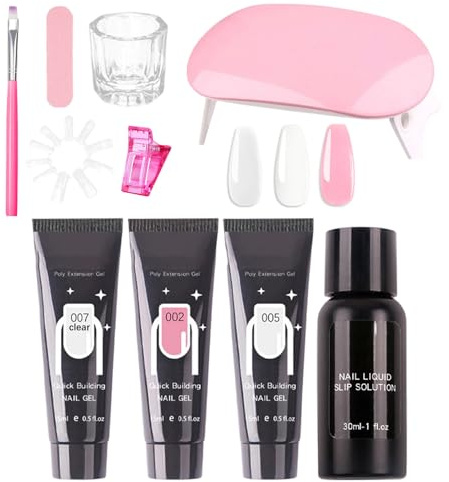 Kit de Extensión de Uñas con Gel Herramientas de Manicura | Kit Constructor De Uñas Para Amantes De La Belleza Estudiantes Mujeres Niñas Esposas Madres Novias Salón Día De