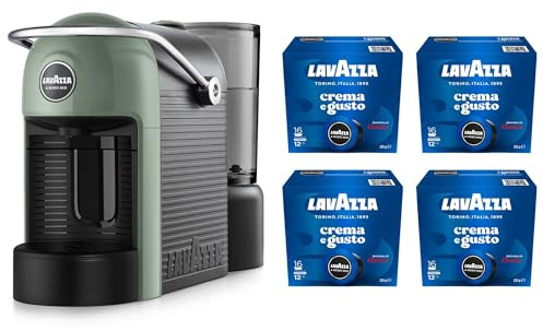Lavazza, A Modo Mio Jolie Evo, Macchina per Caffè Realizzata con 36% di Plastica Riciclata, Macchina Espresso con 64 Capsule Lavazza, A Modo Mio Crema e Gusto Classico Incluse, Verde
