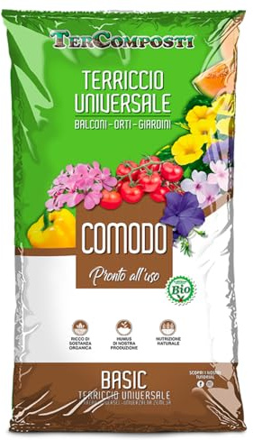 Terriccio Universale Biologico 10 Litri COMODO – Terra per Piante con Torba Bionda Baltica – Substrato per Vasi, Orto, Aiuole e Balcone – Ideale per Rinvaso, Trapianti e Semina