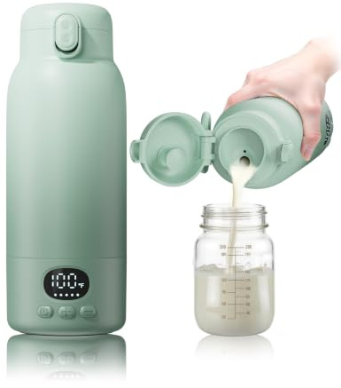 Portable Bottle Warmer for Travel, Fast Heating for Breast Milk and Water, Portable Baby Bottle Maker for Formula Feeds, 500ml Capacity to Meet All-Day Needs and Night Feeds