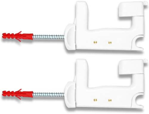 Pack 2 Retenedores de Ventana y Contraventana | Repuesto para Mallorquinas | Soporte Tipo Grillo Antiviento | Tope Ventana Acabado Blanco | Compatible con Mallorquinas, Persianas y Ventanas Abatibles