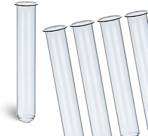 Tuuters 100x Reagenzgläser mit Bördelrand aus Glas für Blumen (100 x Ø16mm) | Vaseneinsatz in Floristik, Blumengestecken, Tischdeko und Hochzeitsdeko als Wasserreservoir für einzelne Stiele