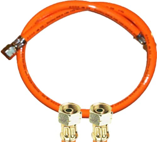 Tuyau de gaz propane 2 x 3/8 gauche standard (PVC) 100 cm (1 m) – (pour dimensions extérieures filetées d'environ 15-16 mm)