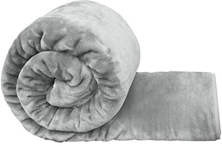 Silver Grey Luxury Faux Fur Mink Blanket Throw Over For Sofa Or Bed Soft And Cosy 150cm x 200cm Double (Silver Grey)