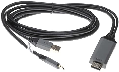 vhbw Cable HDMI Cable de Datos USB/de Carga 2 en 1 (Cable Y USB C 3.1 + USB A 2.0 a Clavija HDMI) p.ej. Compatible con Huawei Mate 10-2 m