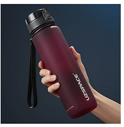 BANGHA Sport Trinkflasche Wasserflaschen 500 / 1000ml Shaker Leckdichte Outdoor Sport Direkte Trinkkunststoff Umweltfreundliche Drinkware Sportflasche (Capacity : 800ml, Color : Purplish Red)