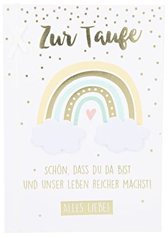 Depesche 11692-055 - Designers Best Glückwunsch-Karte zur Taufe, hochwertige Grußkarte mit passendem Spruch und Innentext, inkl. Umschlag, 18 x 12,5 cm