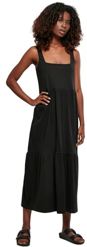 Urban Classics Kvinnors damer 7/8 längd valance sommarklänning klänning, svart, M