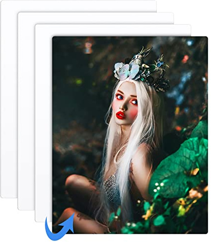 Sublimation Metal Photo Blanks 11 x 14 Inch 0.45mm Thick Aluminum DIY Photo Sign White Wall Poster blank Pictures Wall Art for Bedroom Living Room Wedding Baby Shower Pet Family Decor(4 Pieces)