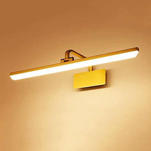 Jadssox LED-Waschtischlampe, Goldfarbene, lineare Badezimmerleuchten, verstellbare Make-up-Lampen, modern, über Spiegel, Wandleuchte, warmweiße 3000 K-Spiegelfront-Beleuchtungsleiste für Waschraumbad